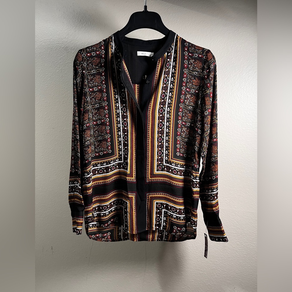 A.L.C. Multicolor Patterned Blouse NWT - image 5